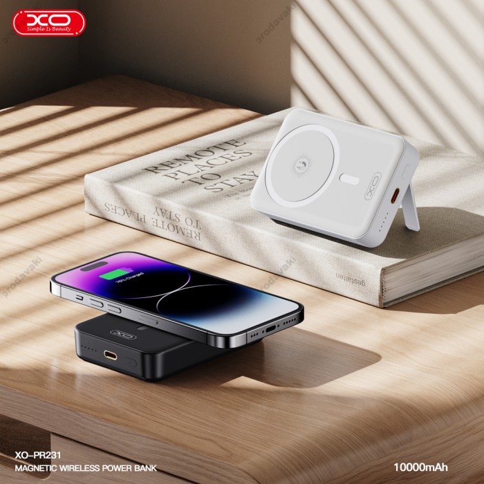 Повербанк портативний акумулятор Power bank XO PR231 MagSafe магнітний 20W 10000 mAh White