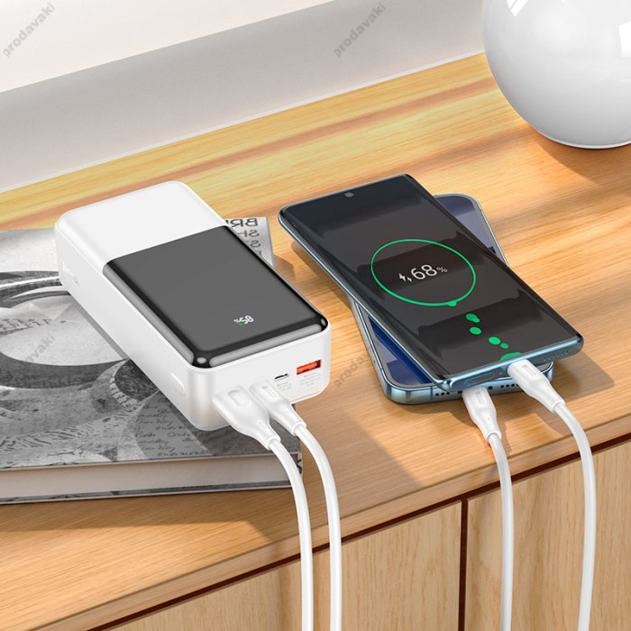 Повербанк портативний акумулятор Power Bank Hoco J108B Universe 22.5W 30000 mAh White
