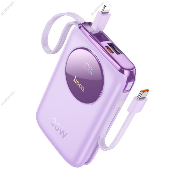 Повербанк портативний акумулятор Power Bank Hoco Q19 Lucky 30W 10000 mAh Purple