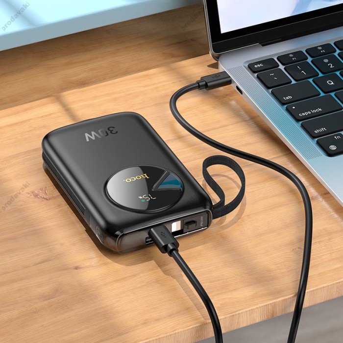 Повербанк портативний акумулятор Power bank Hoco Q19 Lucky 30W 10000 mAh Black