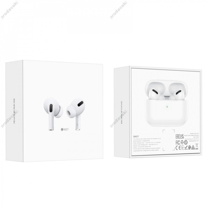 Бездротові Bluetooth навушники Borofone BW27 True BT 5.3 White