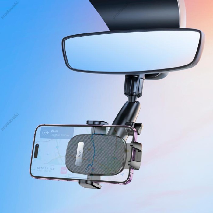 Автомобільний тримач Hoco H17 Waves rearview mirror Car holder Black