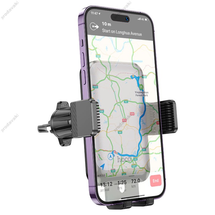 Автомобільний тримач Hoco H26 Rock push-type car holder (air outlet) Black