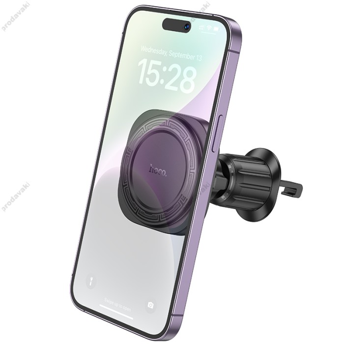 Автомобільний тримач Hoco H28 Rainbow ring magnetic car holder (air outlet) Black