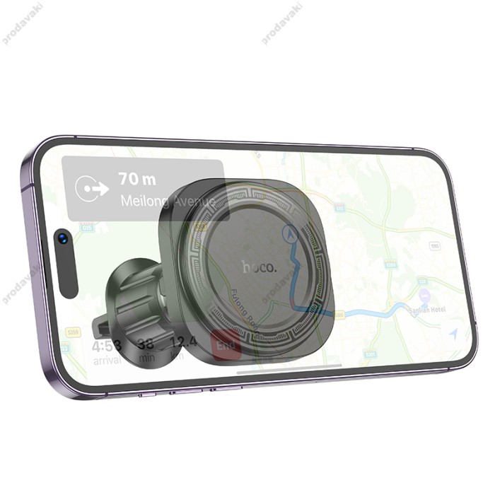 Автомобільний тримач Hoco H28 Rainbow ring magnetic car holder (air outlet) Black
