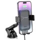 Автомобільний тримач із бездротовою зарядкою Hoco HW9 Climber smart wireless charging car holder 15W Black