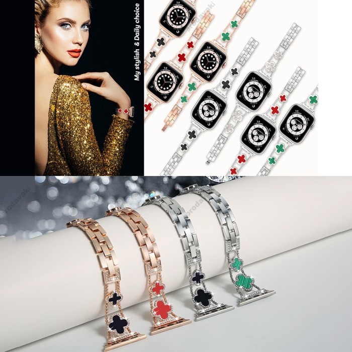 Ремінець для Apple Watch Four-leaf Clover Diamond 38mm/40mm/41mm Black
