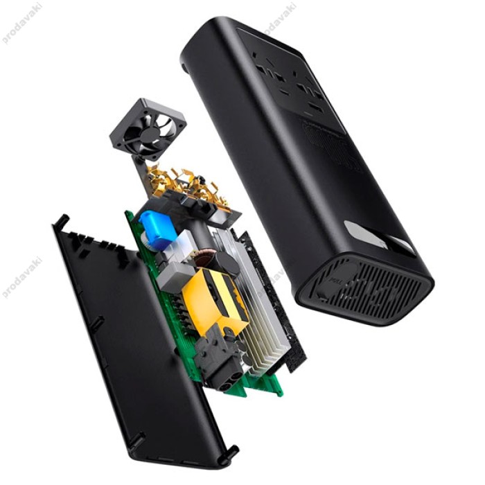 Автомобільний інвертор Baseus Super Si Power Inverter 500W (CN/EU 220V) Black (CGNB000101)