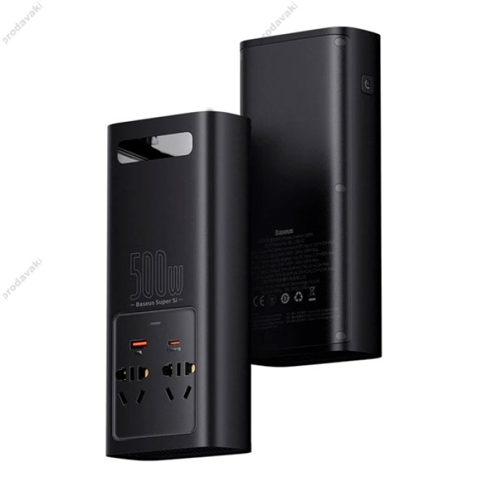 Автомобільний інвертор Baseus Super Si Power Inverter 500W (CN/EU 220V) Black (CGNB000101)