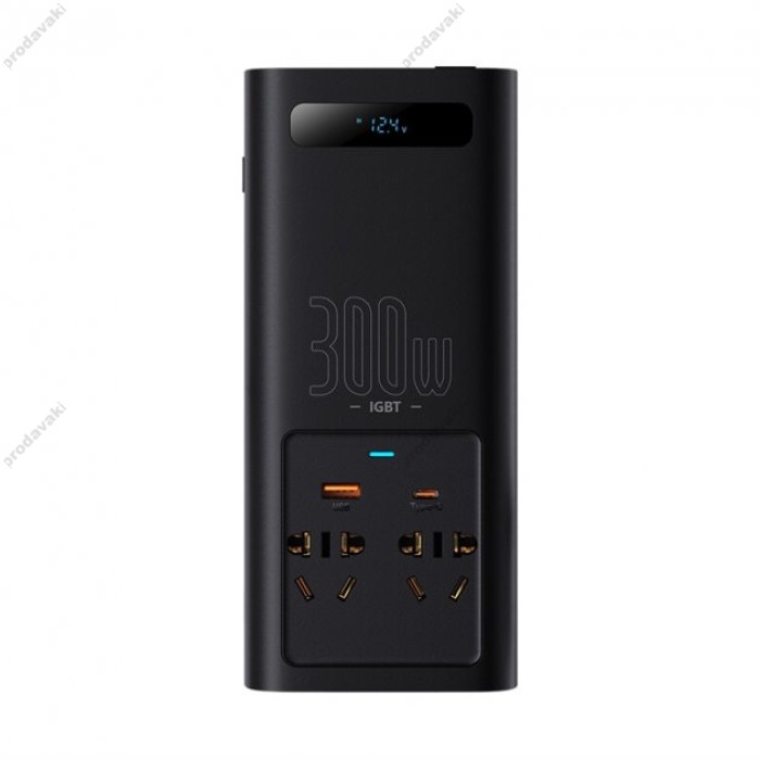 Автомобільний інвертор Baseus IGBT Power Inverter 300W (CN/EU 220V) Black (CGNB010101)