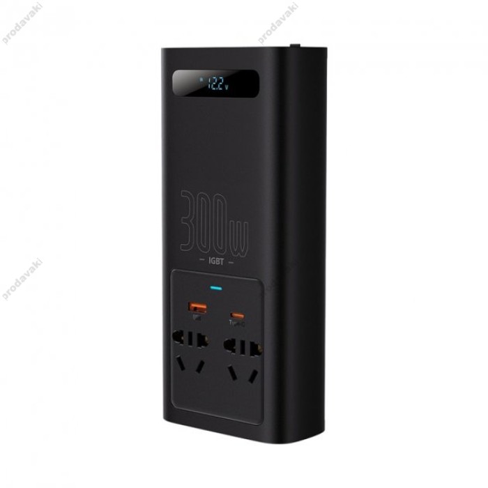 Автомобільний інвертор Baseus IGBT Power Inverter 300W (CN/EU 220V) Black (CGNB010101)