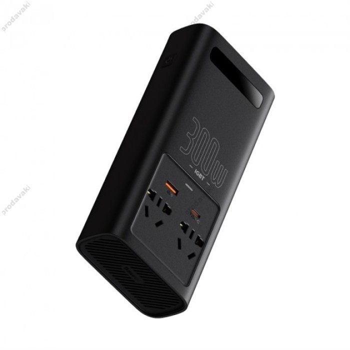 Автомобільний інвертор Baseus IGBT Power Inverter 300W (CN/EU 220V) Black (CGNB010101)