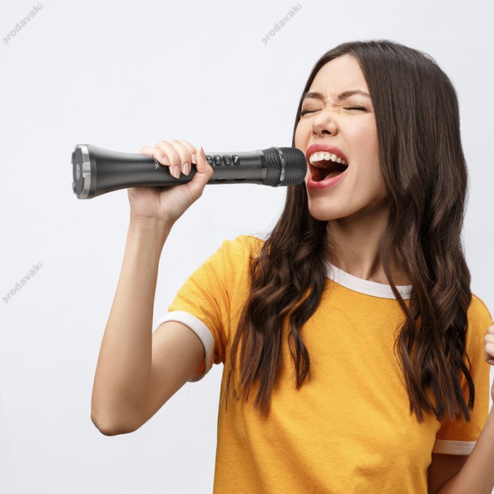 Портативна колонка-мікрофон HOCO BK9 Singing karaoke microphone BT 4.2 Black