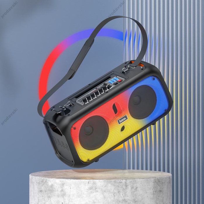 Портативна колонка Bluetooth HOCO BS54 Party wireless dual mic outdoor BT speaker 30W Чорна