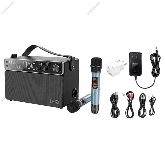 Портативна колонка Bluetooth HOCO BS50 Chanter wireless double mic karaoke speaker 120W Чорна