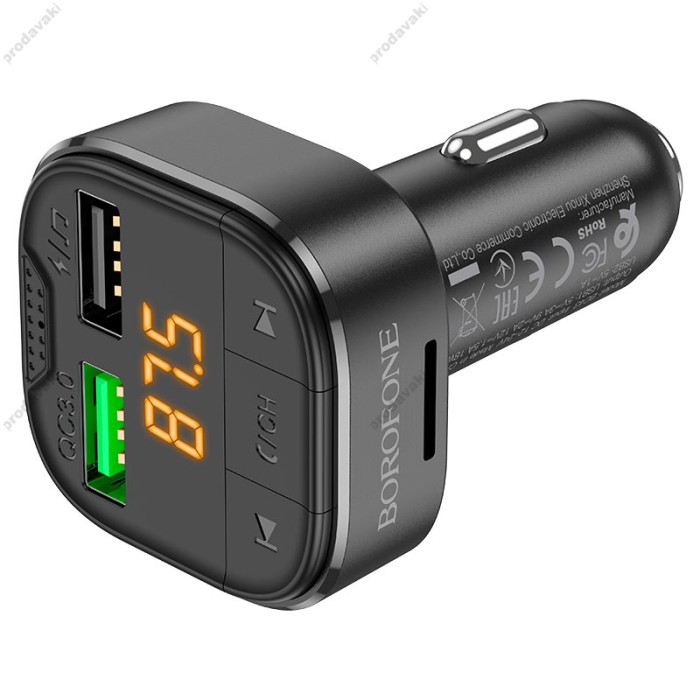 FM - трансмітер BOROFONE BC43 Flash with Bluetooth QC3.0 Black
