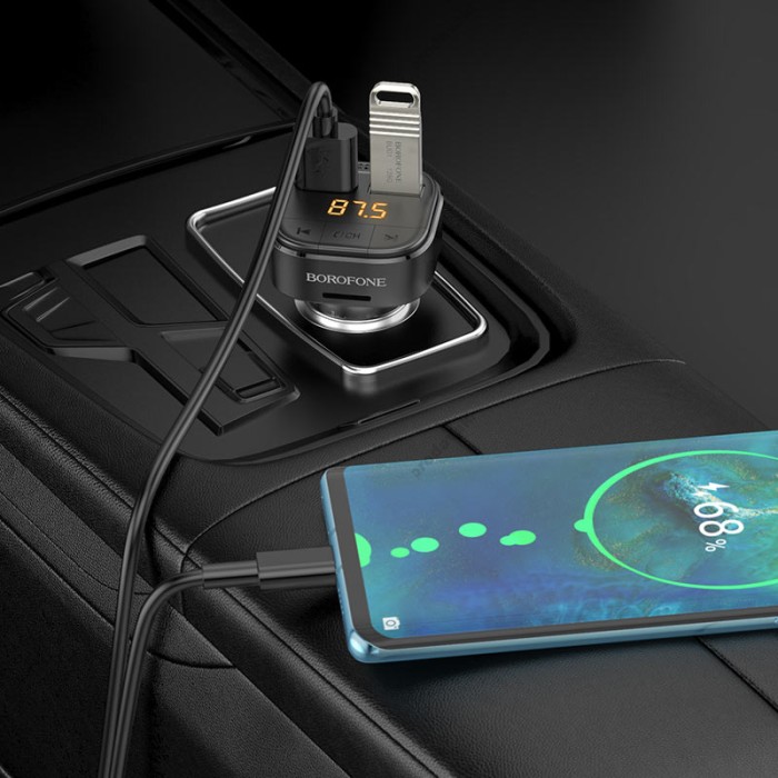 FM - трансмітер BOROFONE BC43 Flash with Bluetooth QC3.0 Black