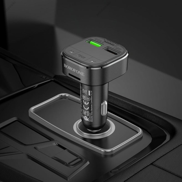FM - трансмітер BOROFONE BC43 Flash with Bluetooth QC3.0 Black