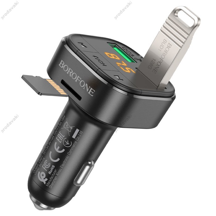 FM - трансмітер BOROFONE BC43 Flash with Bluetooth QC3.0 Black