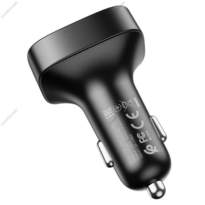FM - трансмітер HOCO E59 Promise with Bluetooth 2USB 3.1A QC3.0 Black
