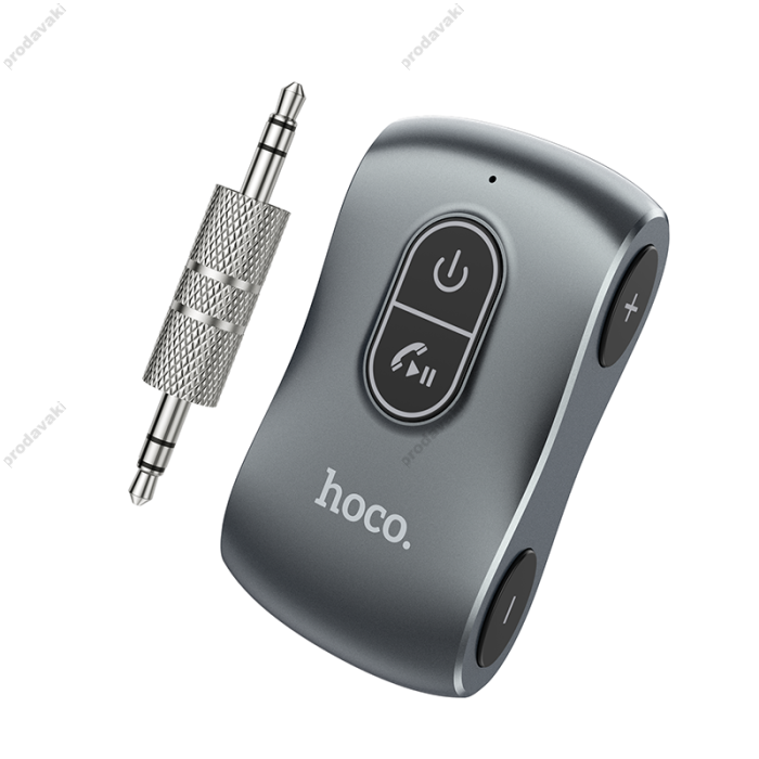 Автомобільний Bluetooth адаптер Hoco E73 Tour Car AUX BT Receiver BT5.0 Grey
