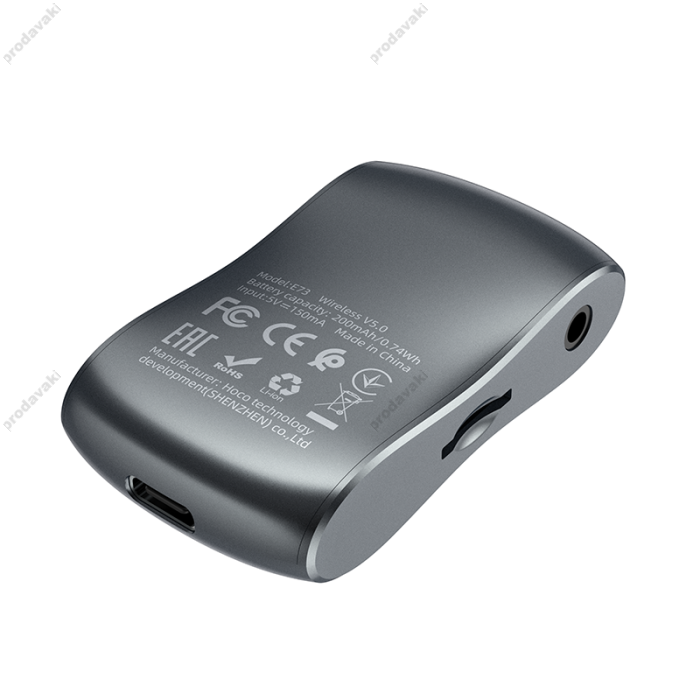 Автомобільний Bluetooth адаптер Hoco E73 Tour Car AUX BT Receiver BT5.0 Grey