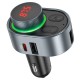 FM - трансмітер HOCO E72 Alegria car BT FM transmitter 1USB/1PD/QC/PD30W/BT5.0 Grey