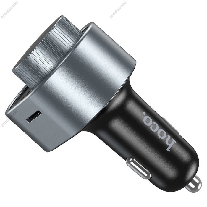 FM - трансмітер HOCO E72 Alegria car BT FM transmitter 1USB/1PD/QC/PD30W/BT5.0 Grey