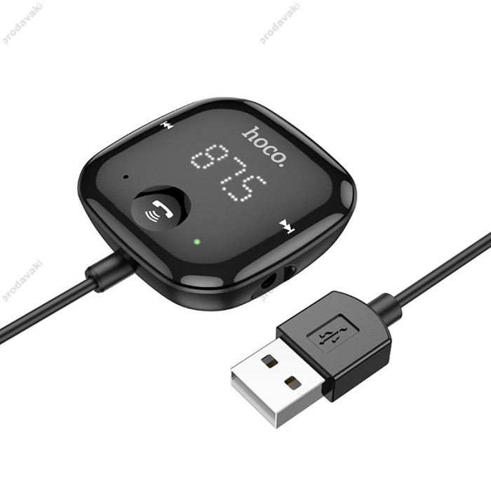 FM - трансмітер HOCO E65 Unity car BT FM transmitter BT5.0 FM AUX TF Black