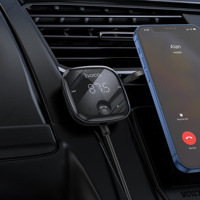 FM - трансмітер HOCO E65 Unity car BT FM transmitter BT5.0 FM AUX TF Black