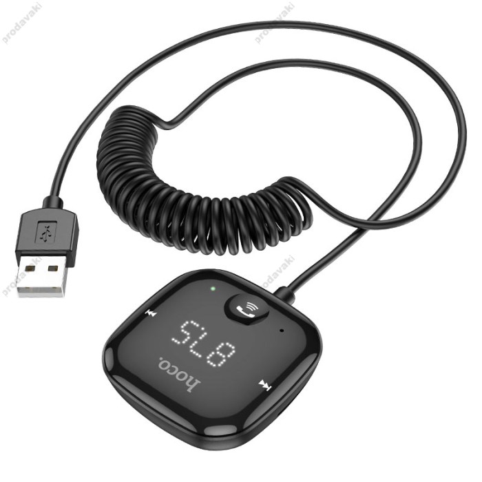 FM - трансмітер HOCO E65 Unity car BT FM transmitter BT5.0 FM AUX TF Black