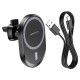 Автомобільний тримач із бездротовою зарядкою BOROFONE BH201 magnetic wireless fast charging 15W Black