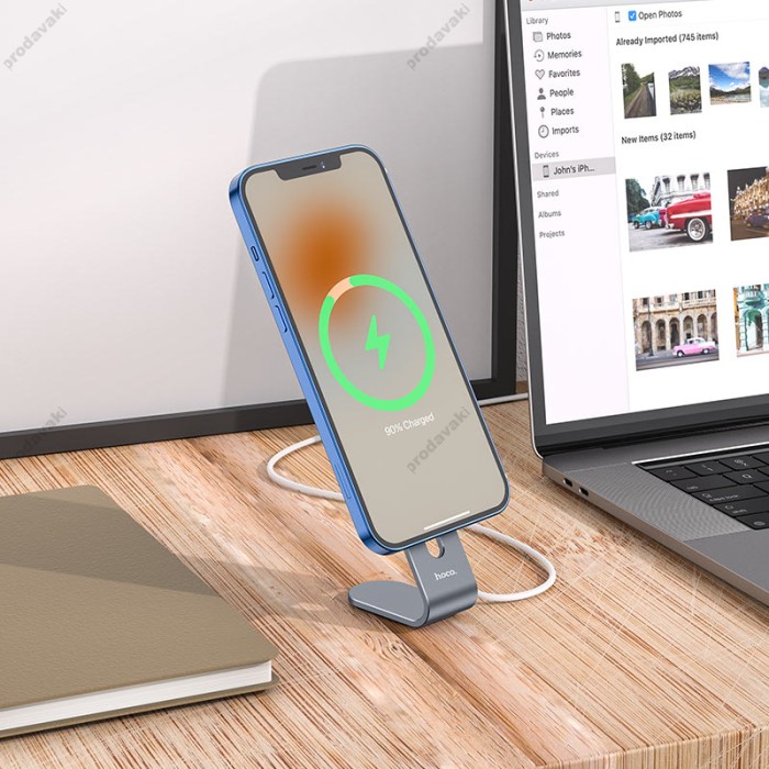 Настільний тримач MagSafe HOCO PH44 Charger holder Silver