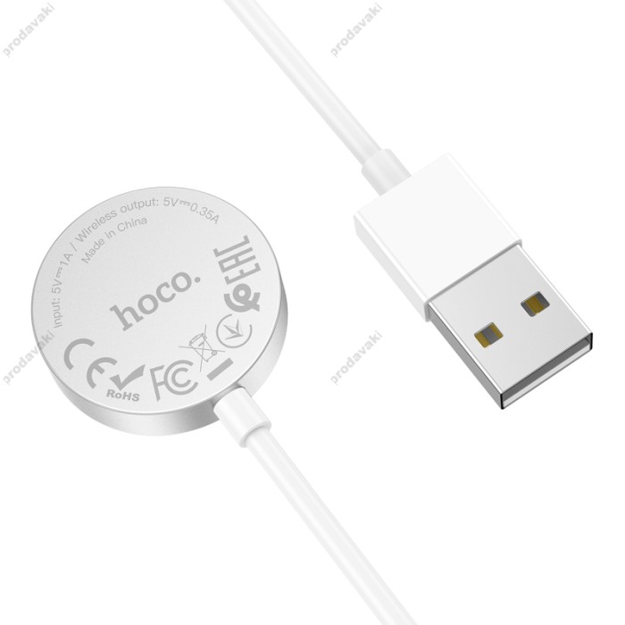 Зарядний пристрій для Apple Watch HOCO CW39 Ws charger for iWatch USB/5V/0,35A/1-8S Білий