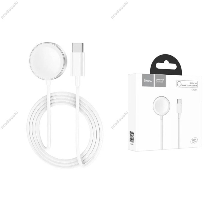 Зарядний пристрій для Apple Watch HOCO CW39C Wireless charger for iWatch Type-C/5V/0,35A/1-8S Білий
