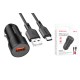 Автомобільний зарядний пристрій BOROFONE BZ19A Wisdom QC3.0 + Type-C Cable Black