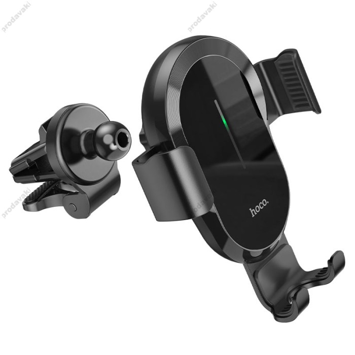 Автомобільний тримач із бездротовою зарядкою Hoco CA105 Guide three-axis linkage wireless 15W Black