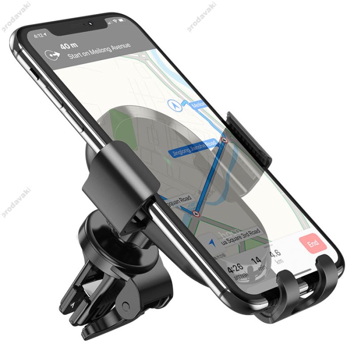 Автомобільний тримач із бездротовою зарядкою Hoco CA105 Guide three-axis linkage wireless 15W Black