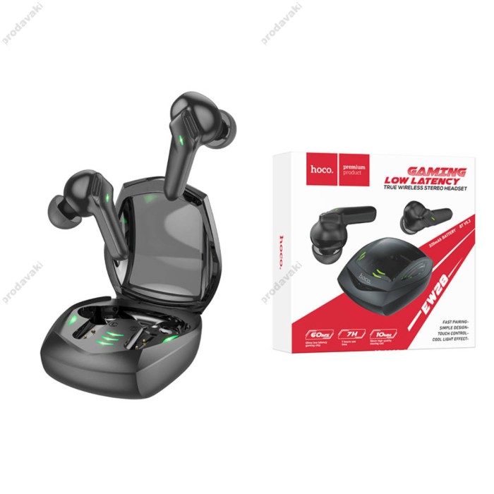 Бездротові Bluetooth навушники Hoco EW28 Magic true wireless gaming headset BT 5.3 Black