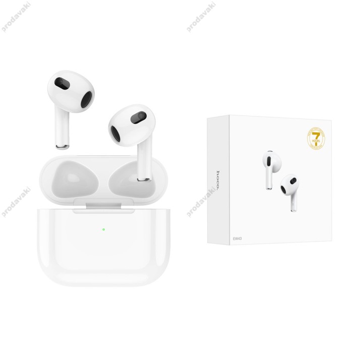Бездротові Bluetooth навушники HOCO EW43 True wireless stereo headset BT 5.3 White