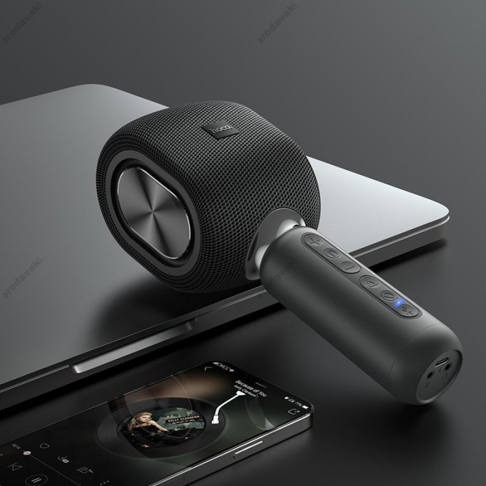 Портативна колонка-мікрофон HOCO BK8 Cool Hi K song microphone BT 5.0 Black