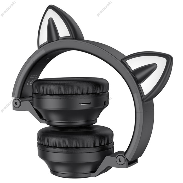 Бездротові Bluetooth навушники BOROFONE BO18 Cat ear headphones BT 5.0 Black