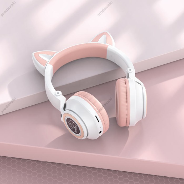 Бездротові Bluetooth навушники BOROFONE BO18 Cat ear headphones BT 5.0 White