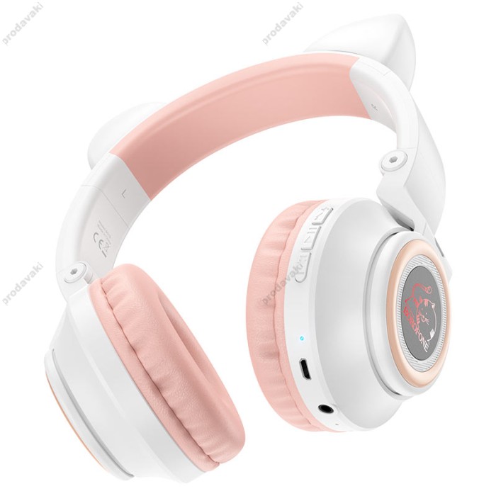Бездротові Bluetooth навушники BOROFONE BO18 Cat ear headphones BT 5.0 White