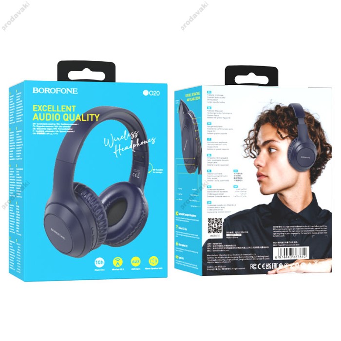 Бездротові Bluetooth навушники BOROFONE BO20 Player BT 5.3 Blue