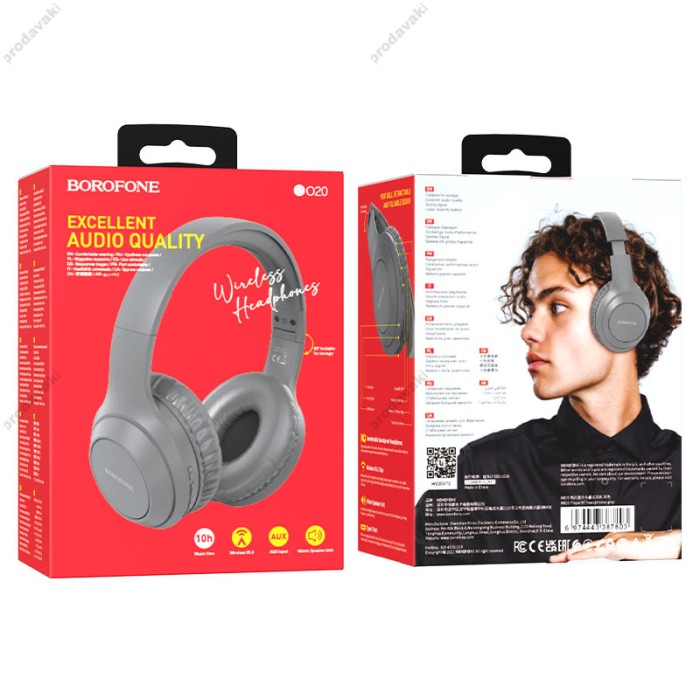 Бездротові Bluetooth навушники BOROFONE BO20 Player BT 5.3 Grey