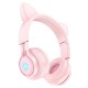 Бездротові Bluetooth навушники HOCO W39 CAT Ear KIDS BT headphoness BT 5.3 Pink