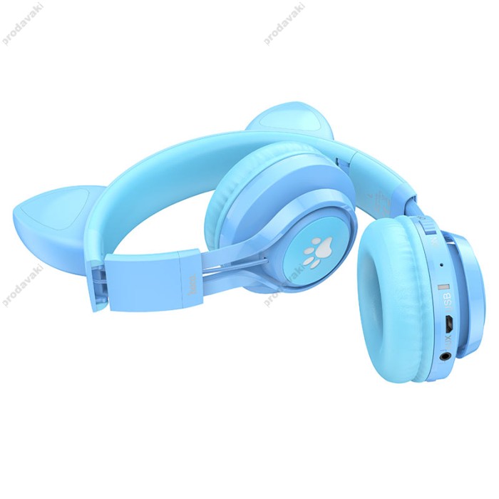 Бездротові Bluetooth навушники HOCO W39 CAT Ear KIDS BT headphoness BT 5.3 Blue