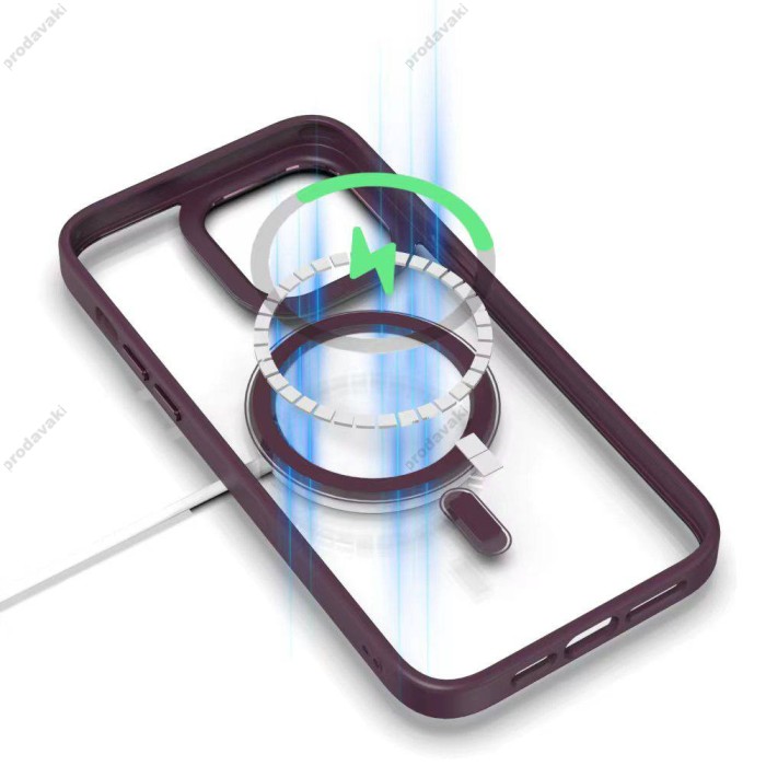 Чохол Color Clear Case with MagSafe iPhone 13 Pro Max Deep Purple