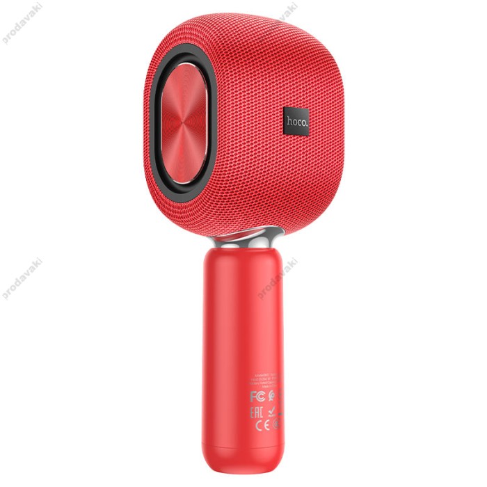Портативна колонка-мікрофон HOCO BK8 Cool Hi K song microphone BT 5.0 Red
